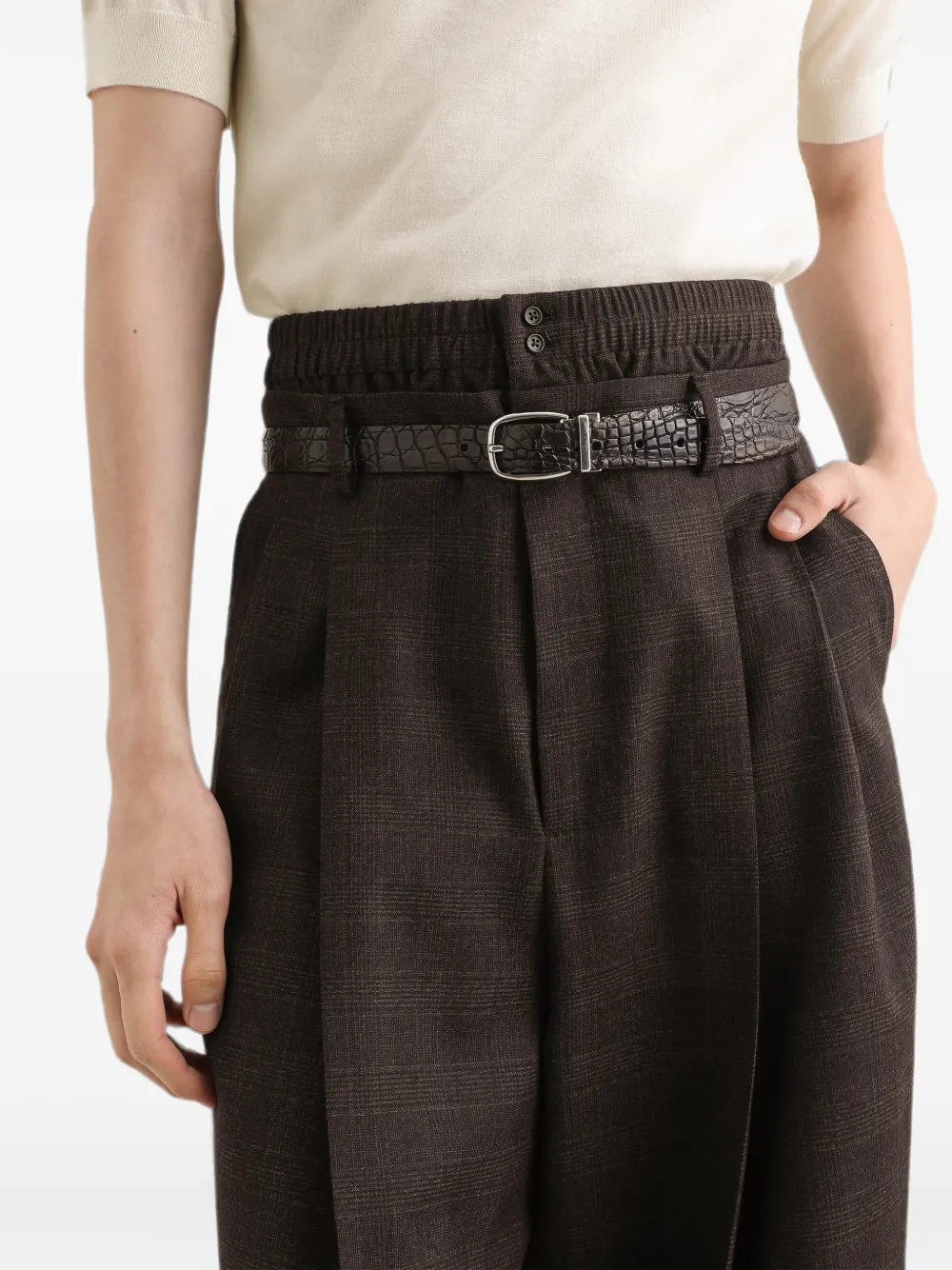 Dolce & Gabbana Broek met glen-ruit Bruin