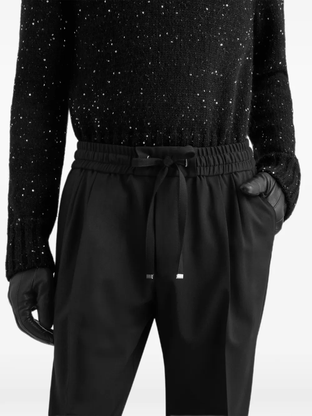 Dolce & Gabbana Wollen gabardine joggingbroek Zwart