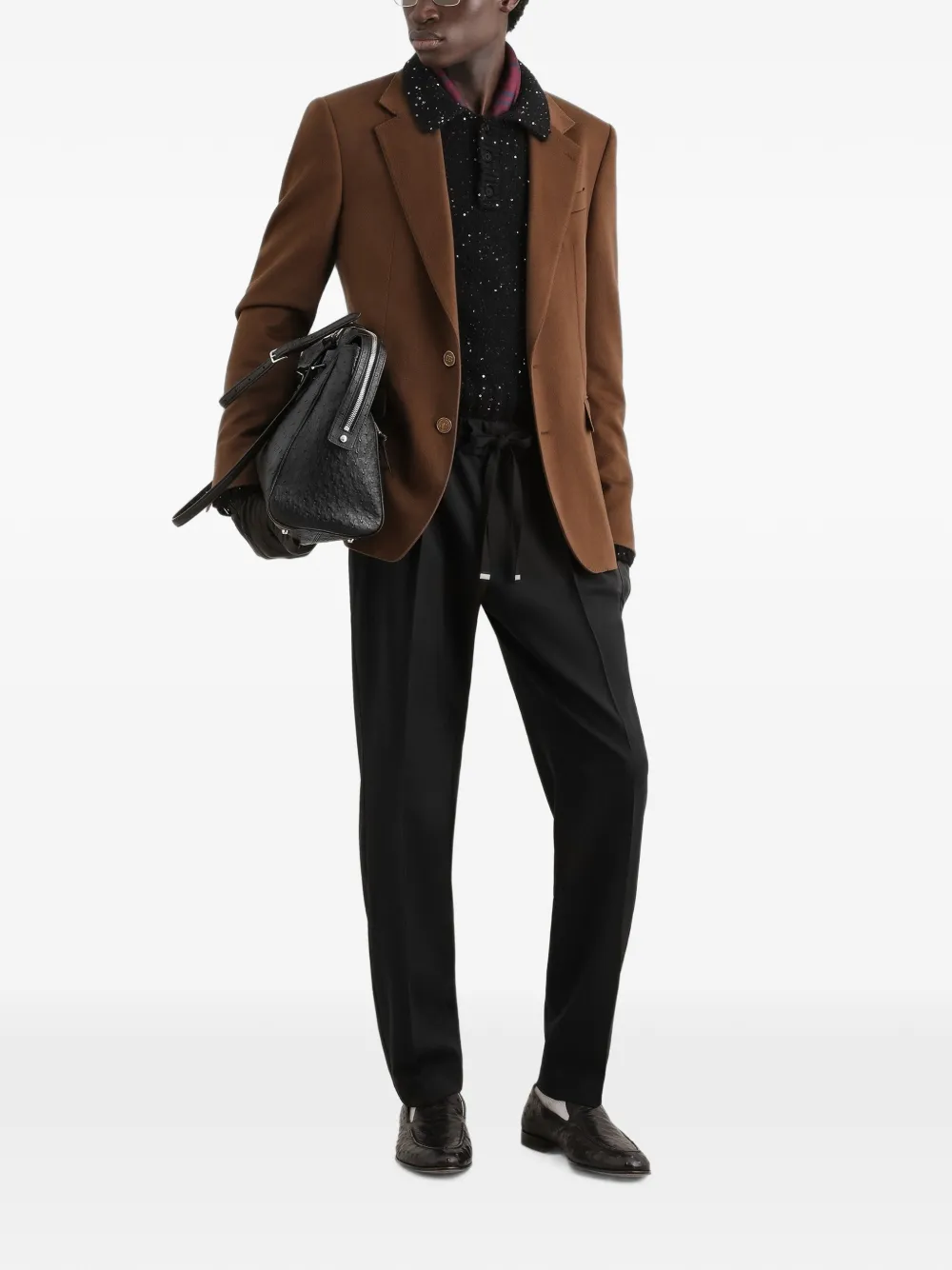 Dolce & Gabbana Wollen gabardine joggingbroek Zwart