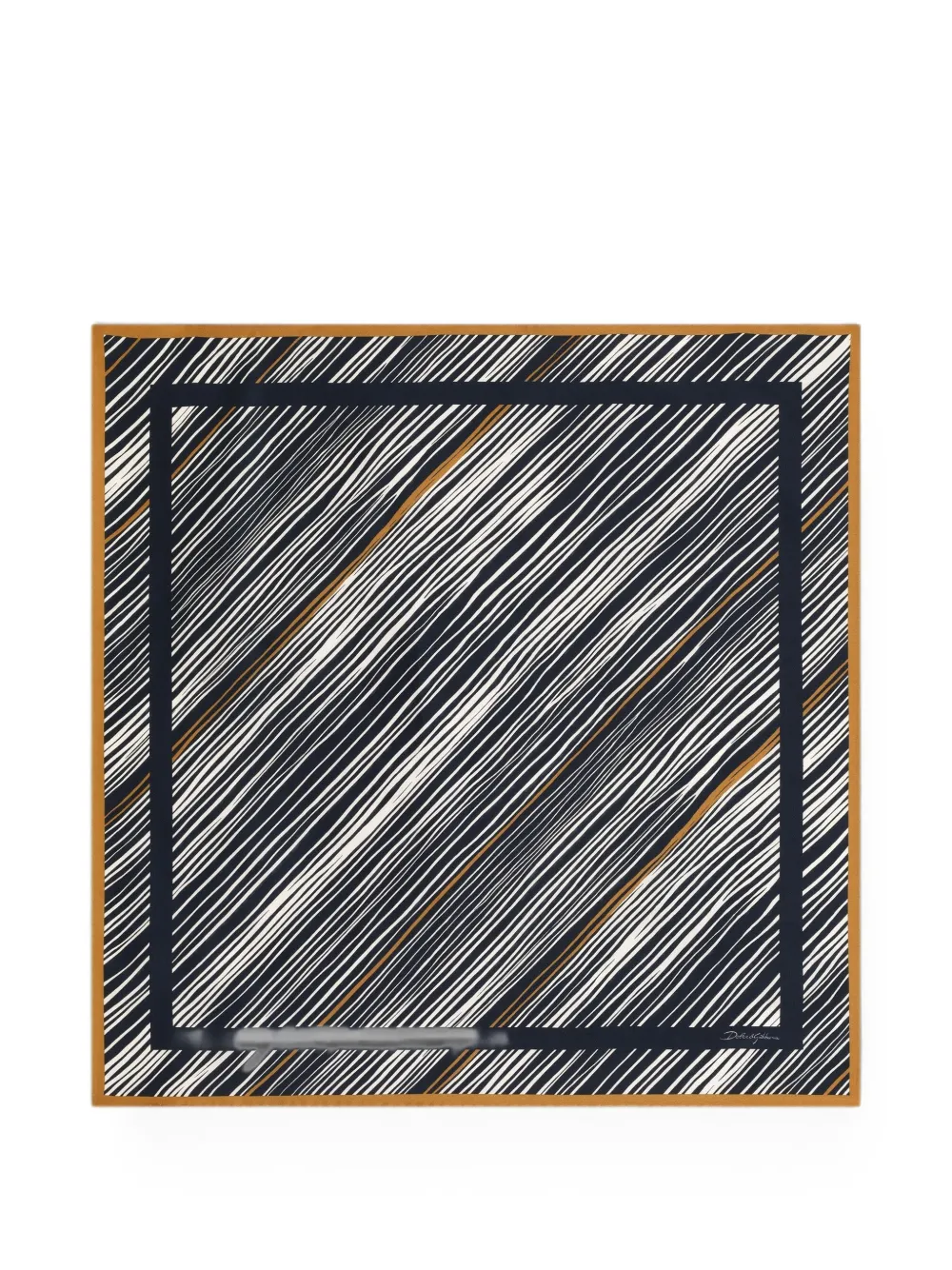 Dolce & Gabbana Foulard in twill di seta a righe 70x70 - Blu