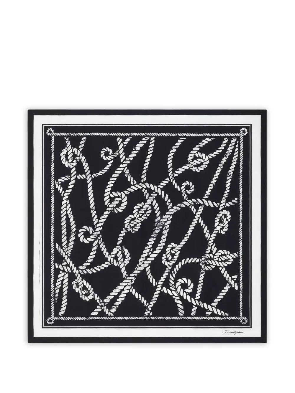 Dolce & Gabbana 70x70 Marina-print silk twill scarf - Blue
