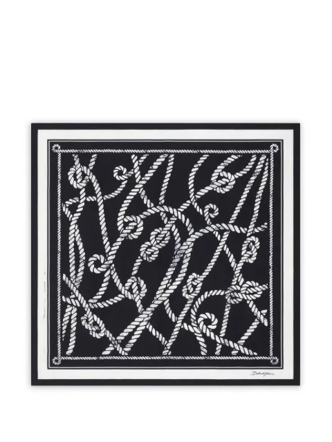 Dolce & Gabbana 70x70 Marina-print silk twill scarf