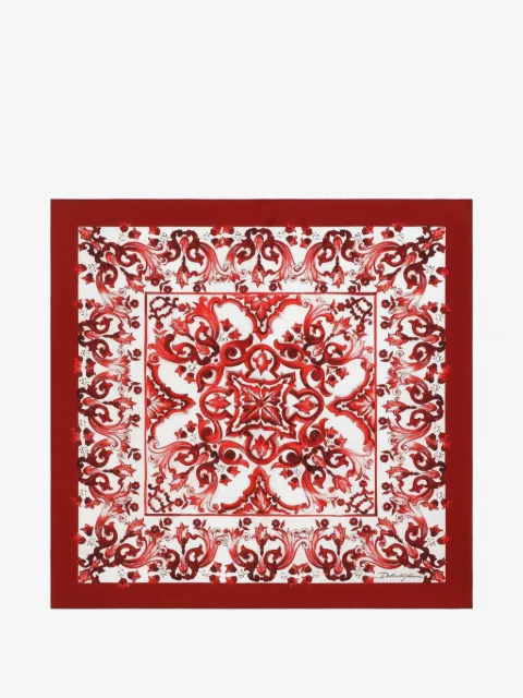 Dolce & Gabbana fular con estampado mayólica (50 x 50)