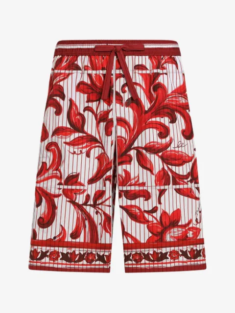 Dolce & Gabbana bermudas de popelina con estampado Mayólica