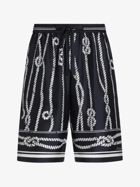 Dolce & Gabbana Vanity Bermudas aus Seidentwill mit Marina-Print