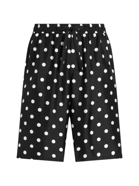 Dolce & Gabbana polka dot-print silk twill bermuda shorts