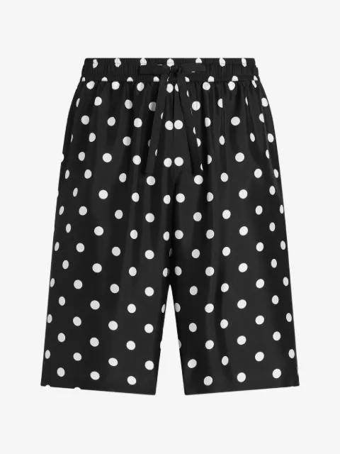 Dolce & Gabbana polka dot-print silk twill bermuda shorts