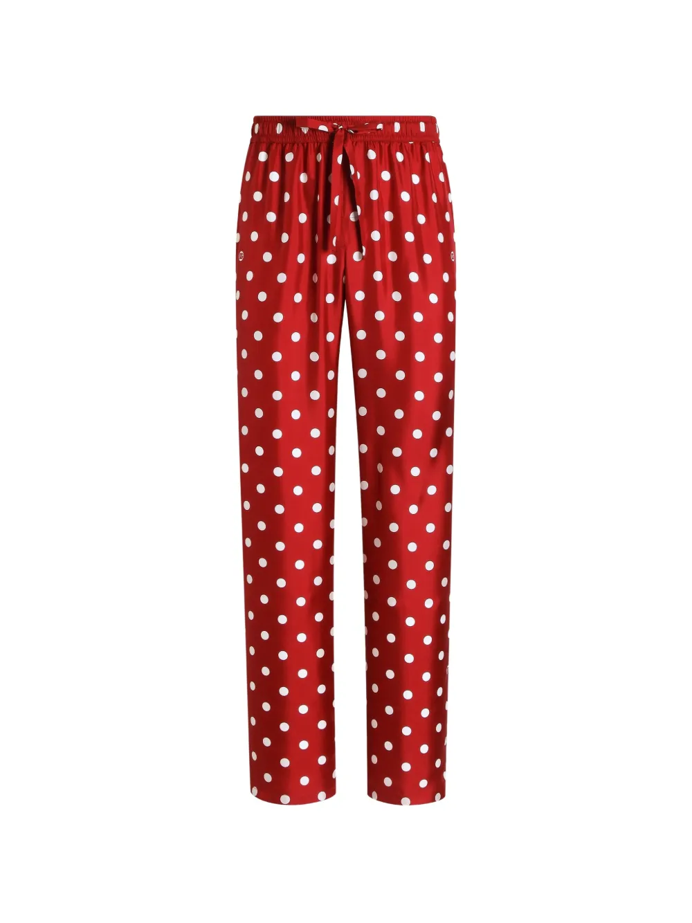 Dolce & Gabbana Pantaloni a pois in twill di seta - Rosso