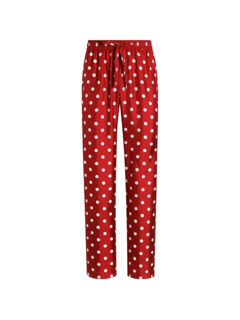 Dolce & Gabbana polka dot-print vanity silk twill trousers