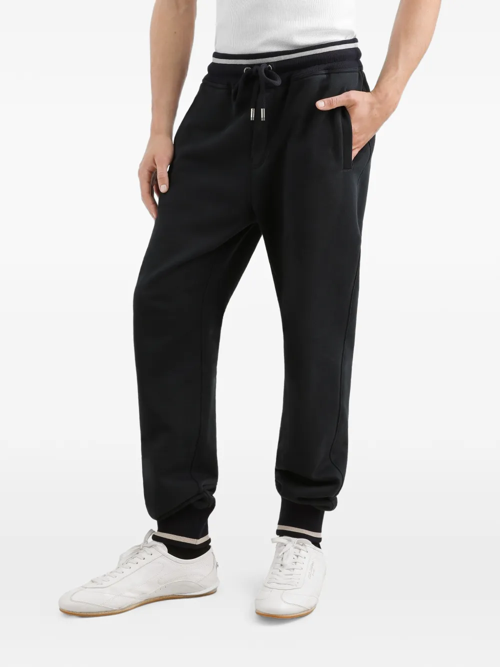 Dolce & Gabbana Katoenen joggingbroek met borduurwerk Blauw