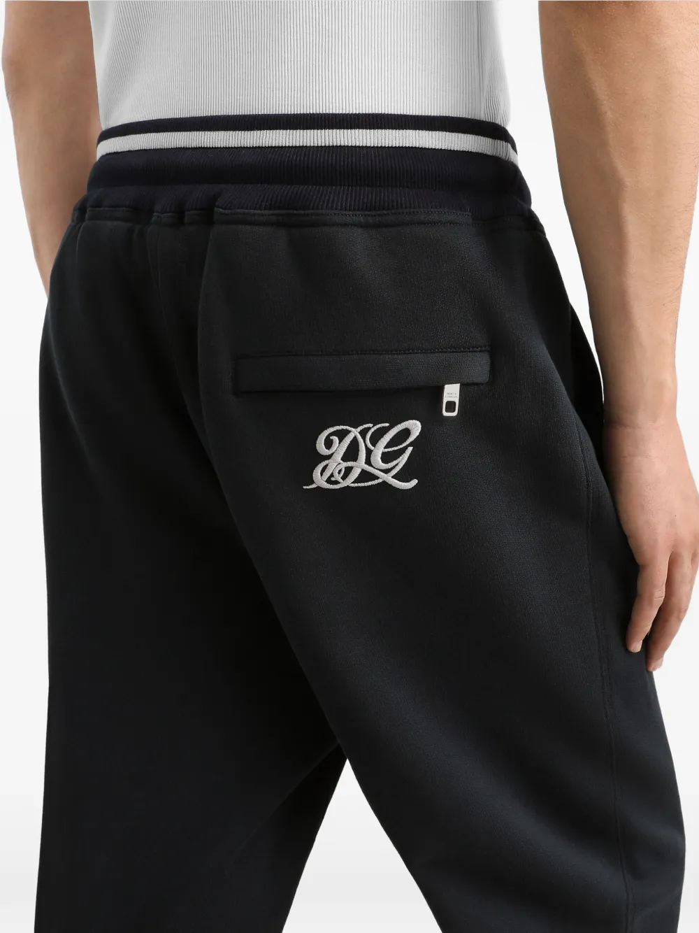 Dolce & Gabbana Katoenen joggingbroek met borduurwerk Blauw
