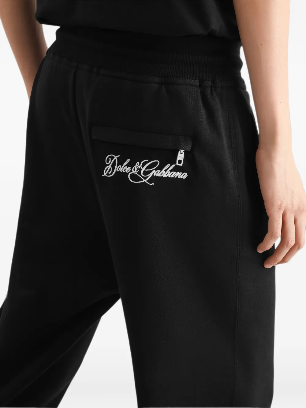 Dolce & Gabbana Jersey broek met patch Zwart