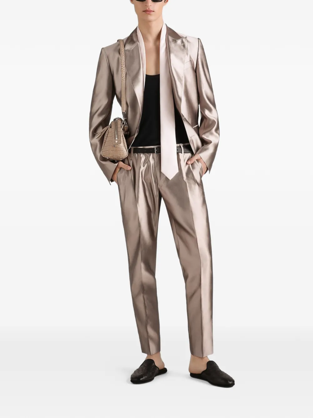 Dolce & Gabbana Zijden shantung broek Goud