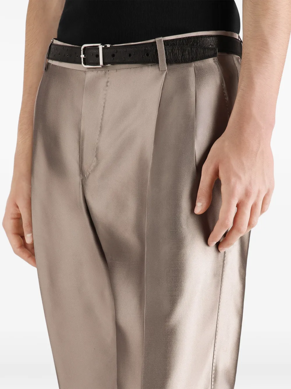 Dolce & Gabbana Zijden shantung broek Goud