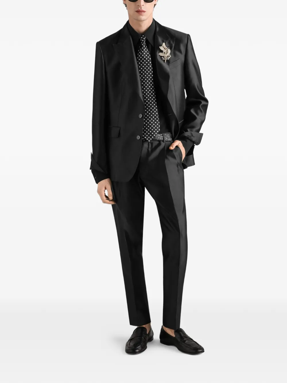 Dolce & Gabbana EXCLUSIVE Mikado broek Zwart