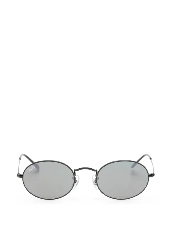 Ray-Ban ブラック オーバルサングラス ケース付き Ray-Ban オーバル サングラス | ブラック | FARFETCH JP