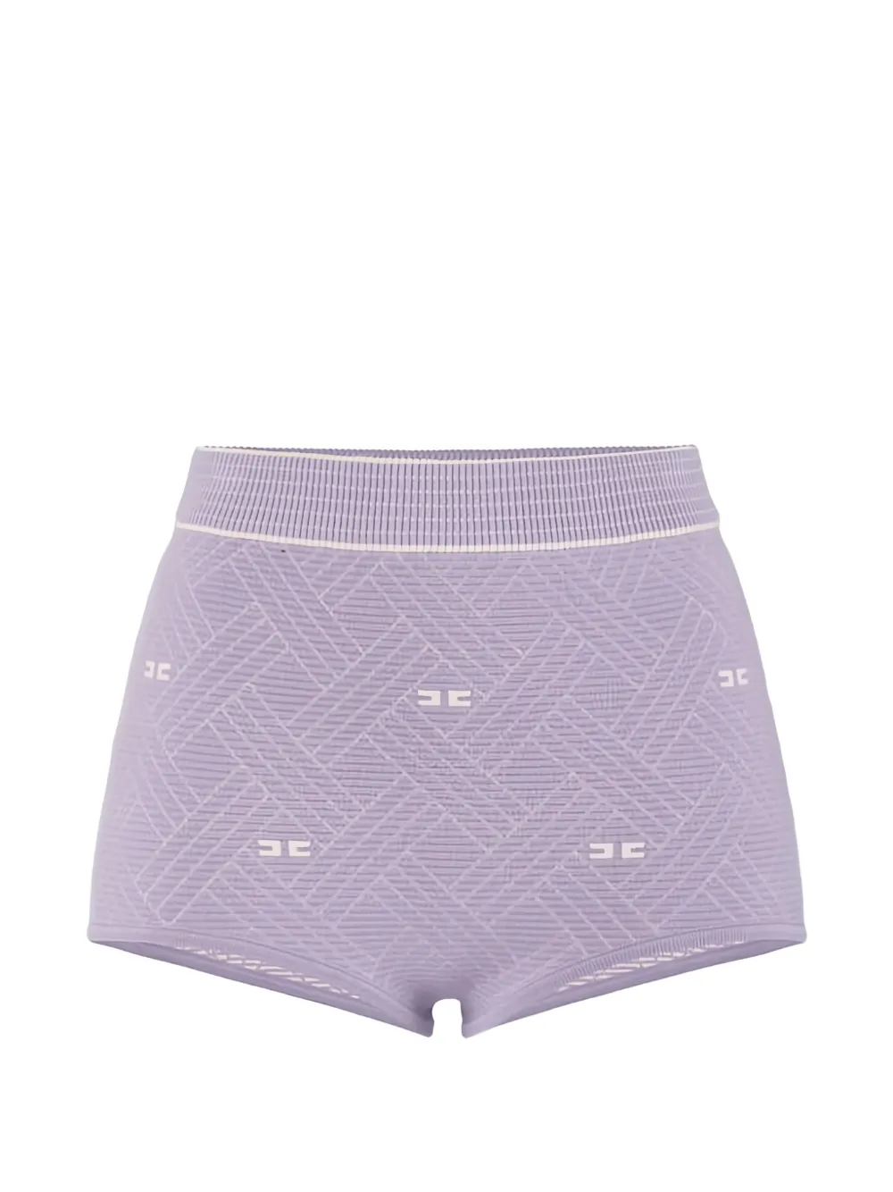Elisabetta Franchi diamond-jacquard knit shorts - Viola