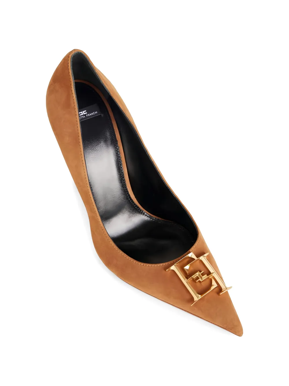 Elisabetta Franchi logo-detail suede pumps Beige
