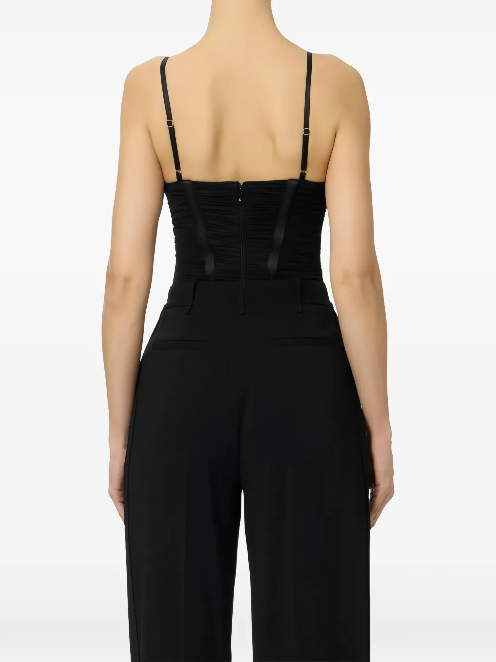 Elisabetta Franchi Romper met ruches Zwart