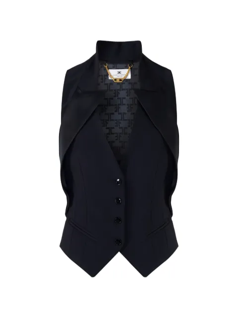 Elisabetta Franchi satin-lapel crêpe waistcoat