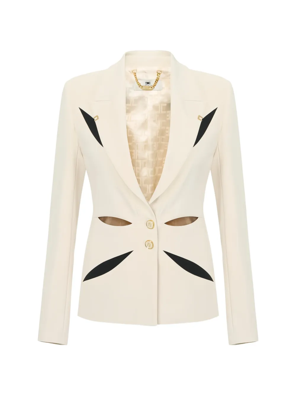 Elisabetta Franchi cut-out crêpe jacket - Nude