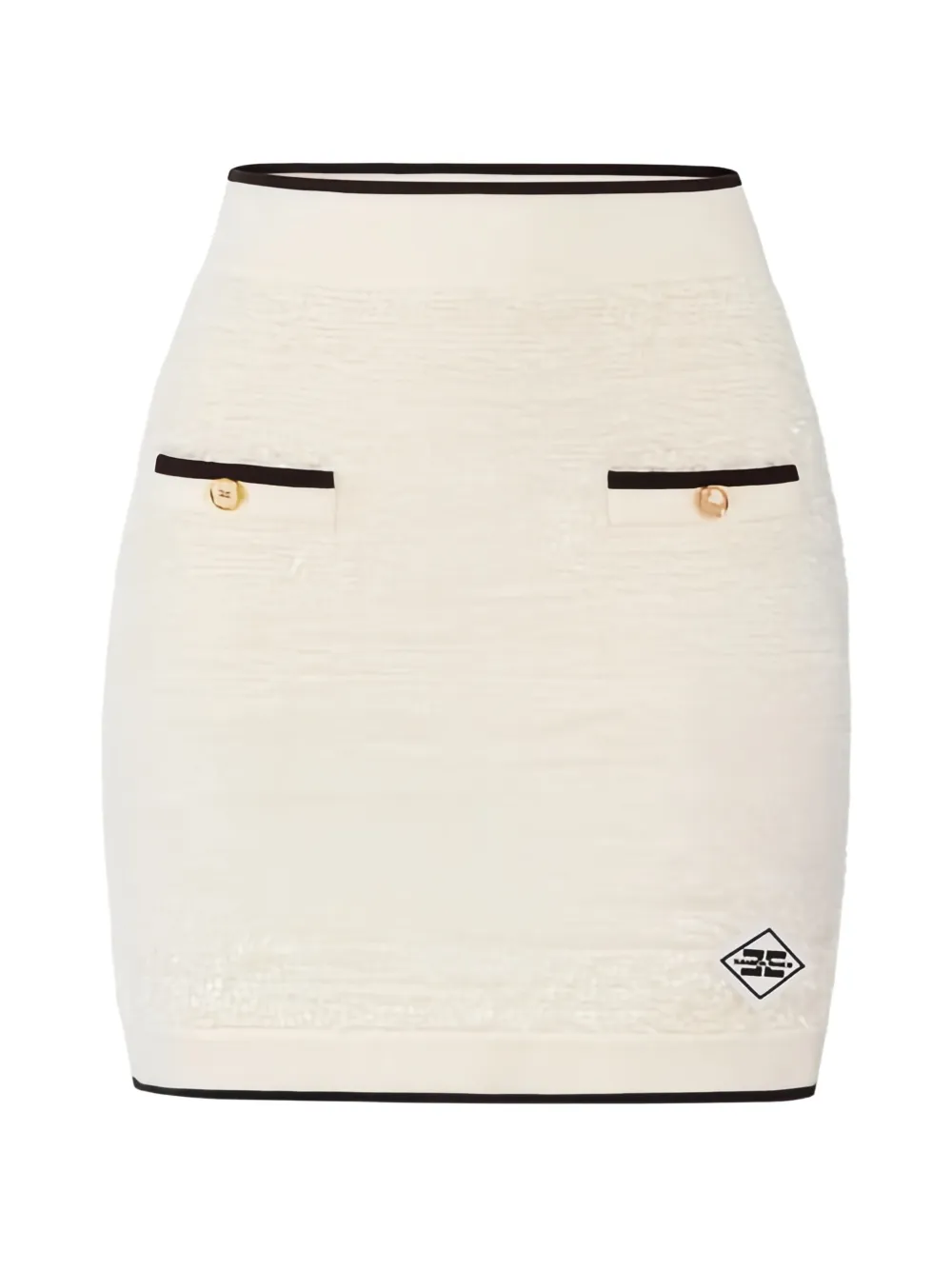 Elisabetta Franchi logo-detail mini skirt - Nude