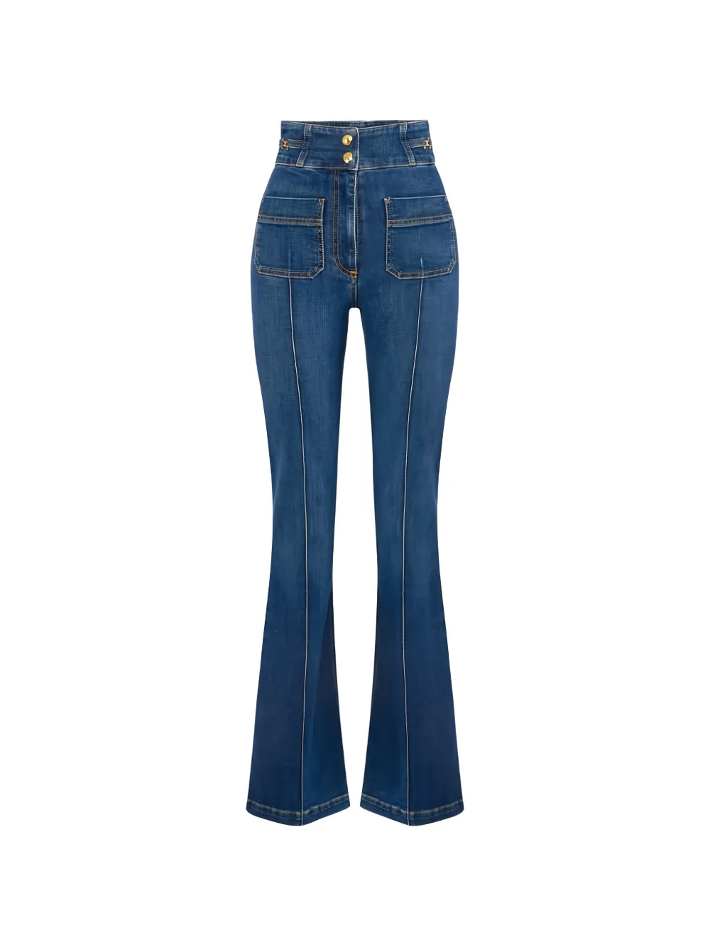 Elisabetta Franchi logo-detail boot-cut jeans - Blau