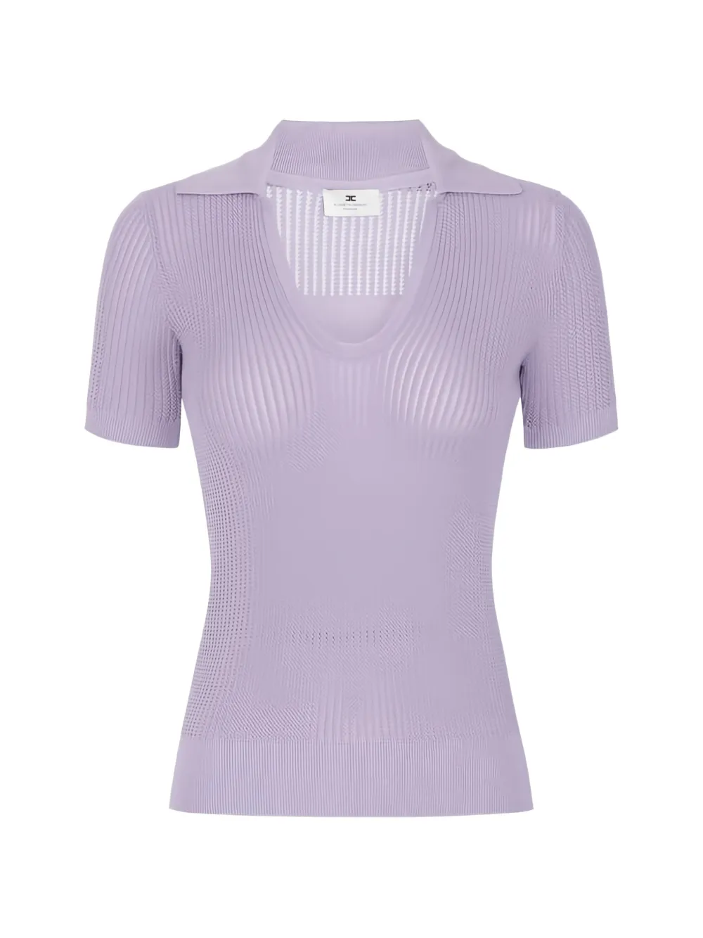 Elisabetta Franchi ribbed-knit logo-print top - Viola