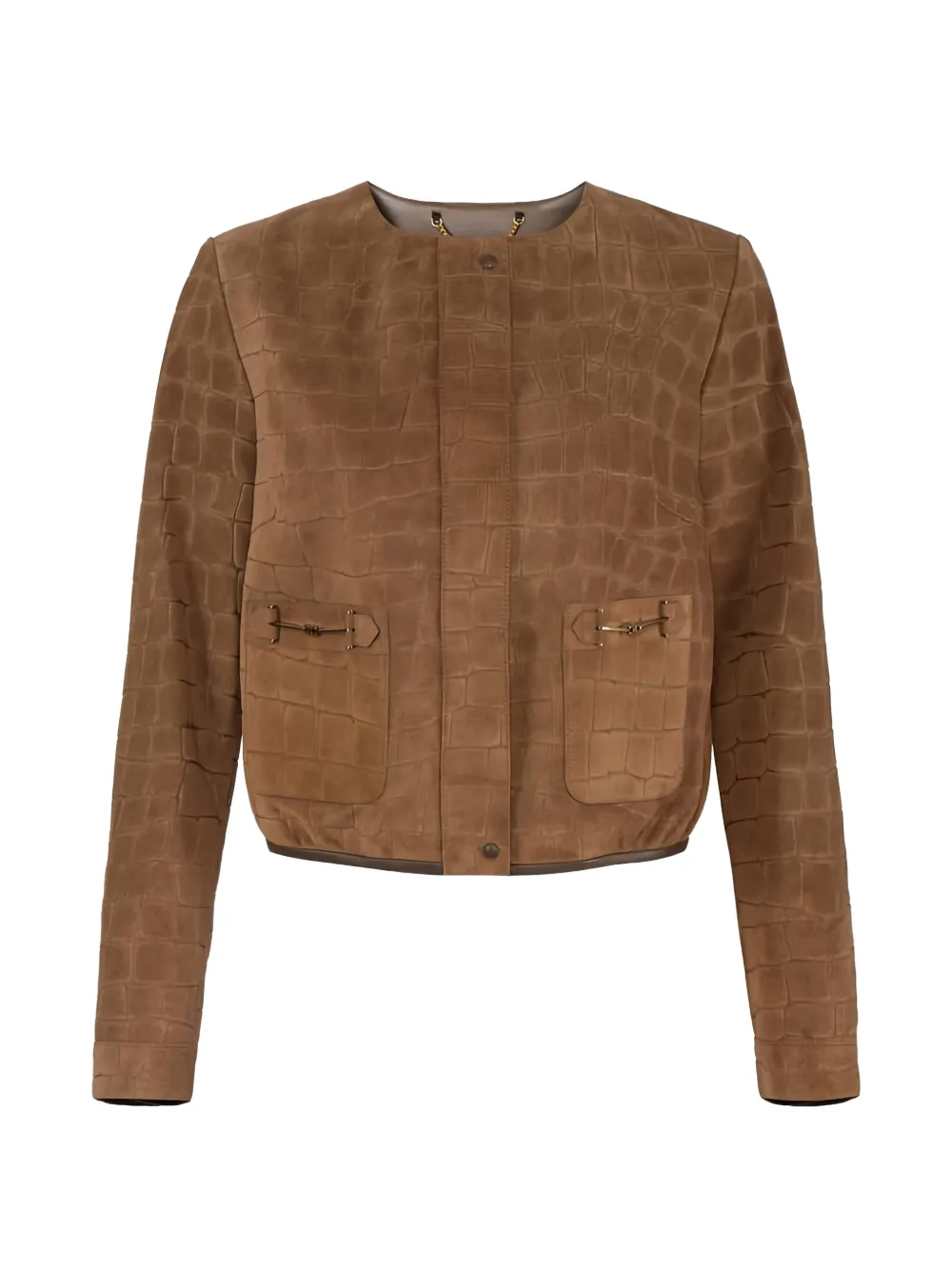 Elisabetta Franchi horsebit-detail jacket - Braun