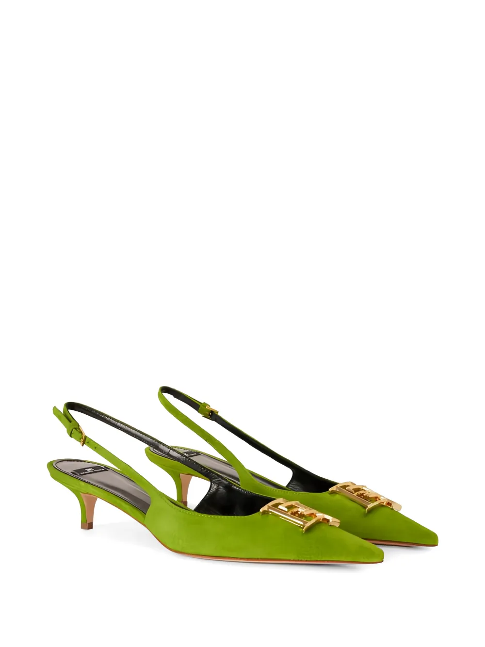 Elisabetta Franchi logo-detail slingback pumps Groen