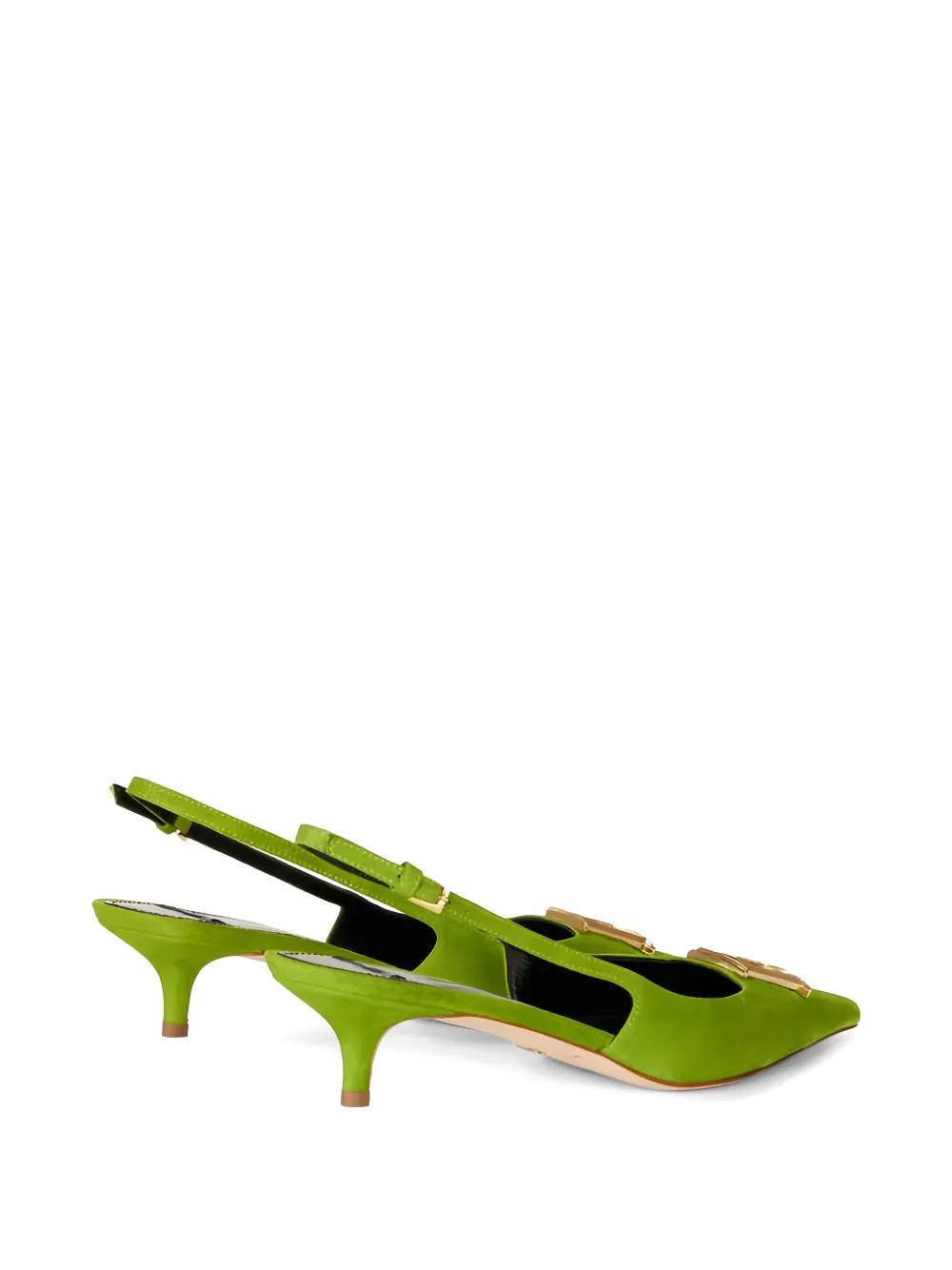 Elisabetta Franchi logo-detail slingback pumps Groen