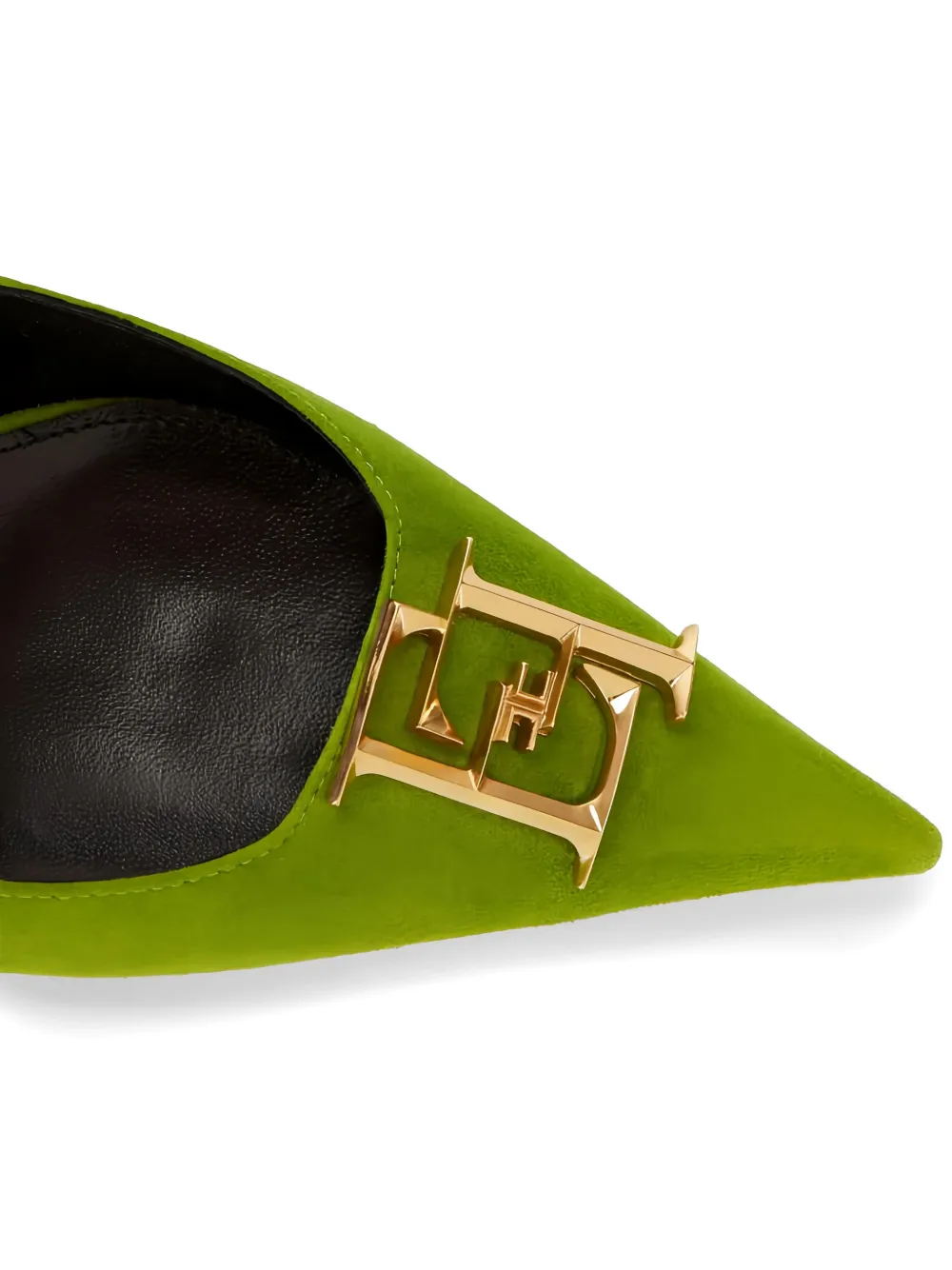 Elisabetta Franchi logo-detail slingback pumps Groen