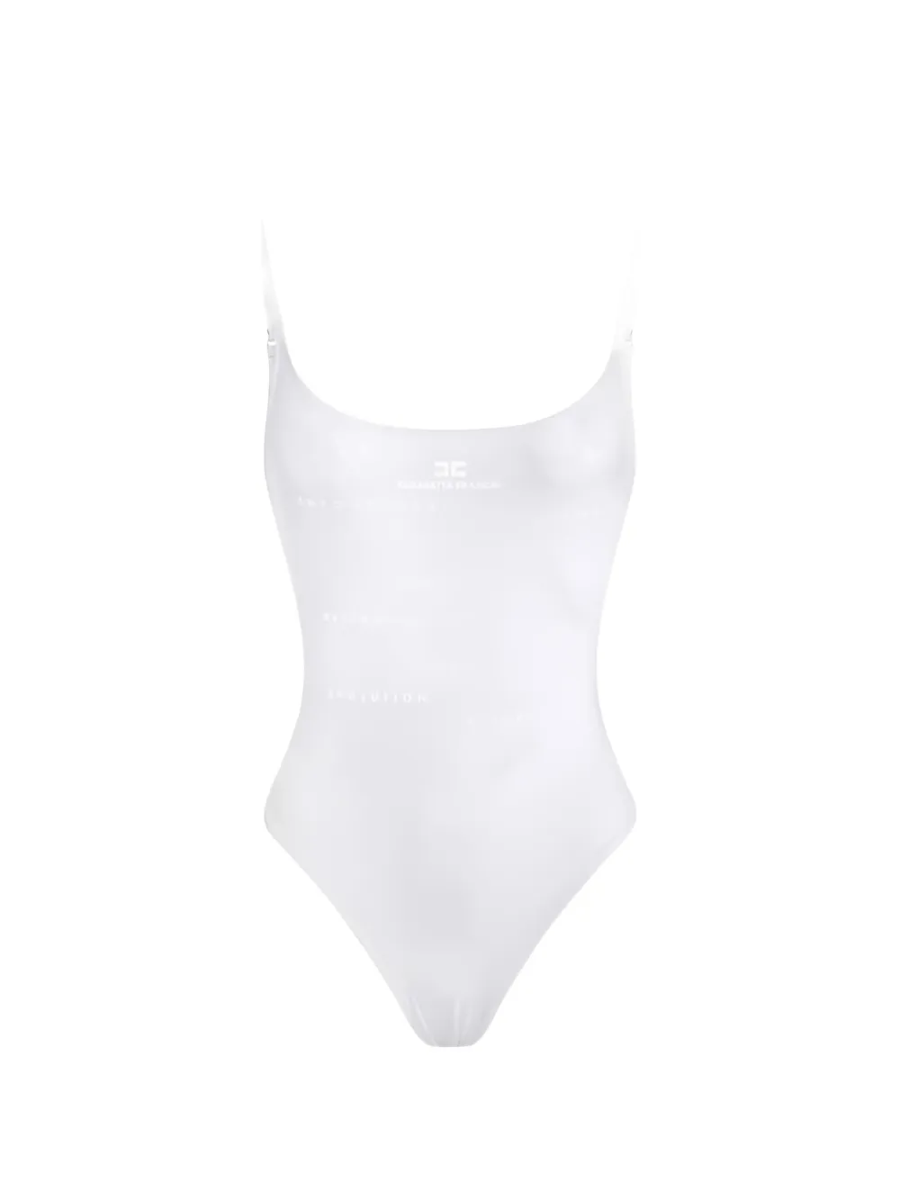 Elisabetta Franchi lettering-print swimsuit - Bianco