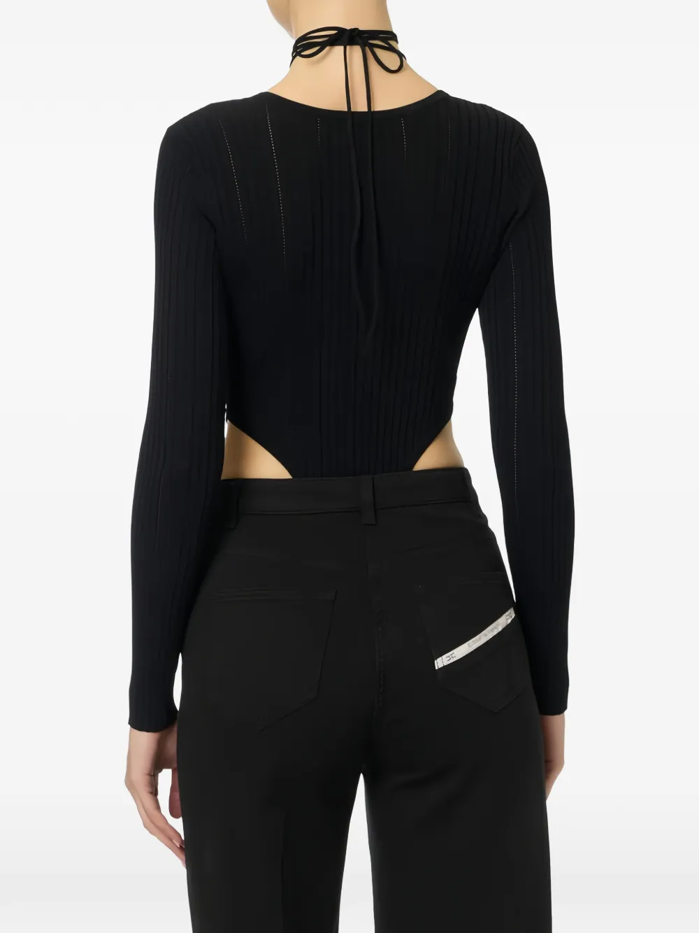 Elisabetta Franchi Gebreide body met verfraaid detail Zwart