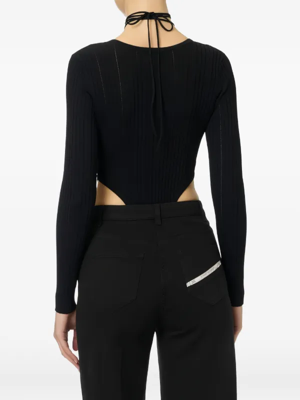 Elisabetta Franchi ビジューディテール ボディスーツ | ブラック