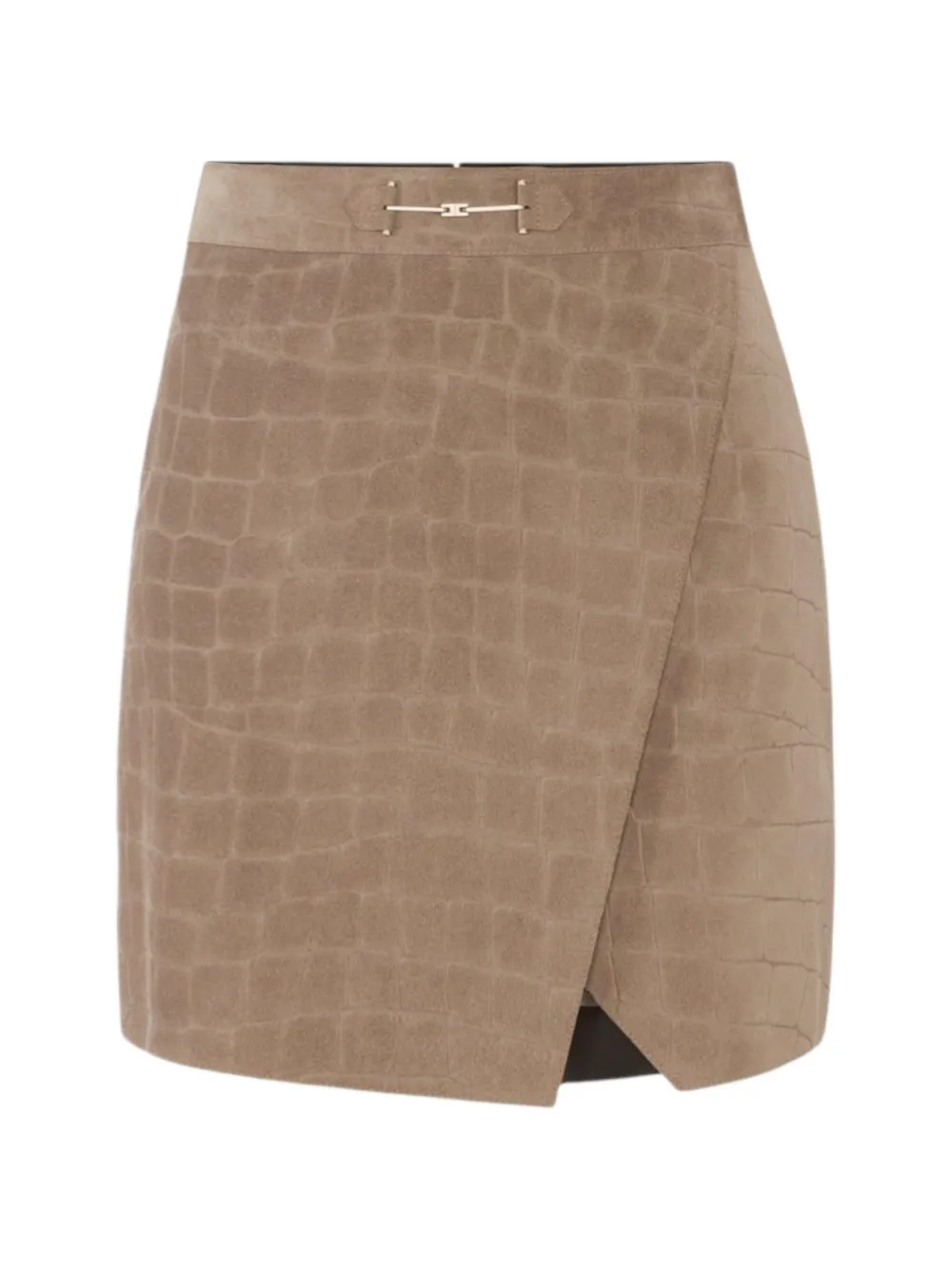 Elisabetta Franchi miniskirt in suede-fabric with alligator print