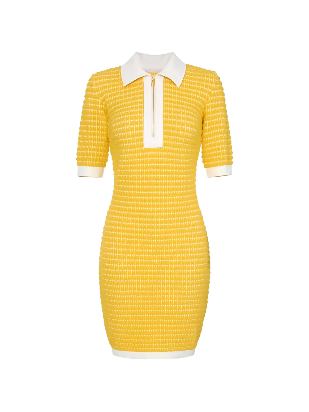 Elisabetta Franchi waffle-stitch mini dress - Giallo