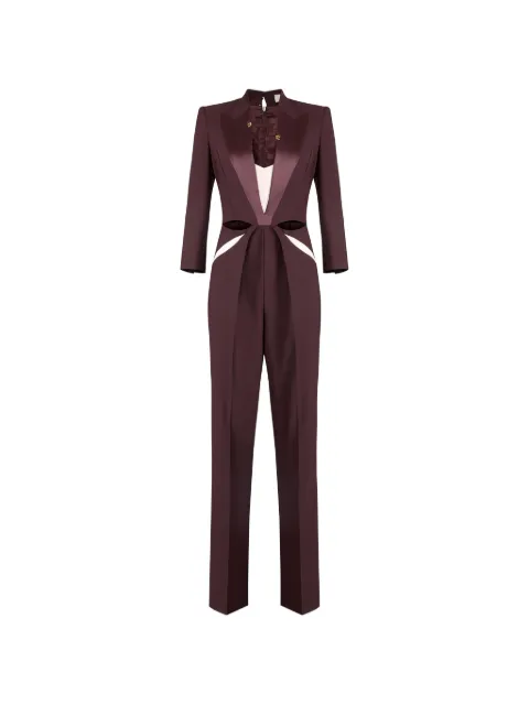Elisabetta Franchi jumpsuit con solapas de satén