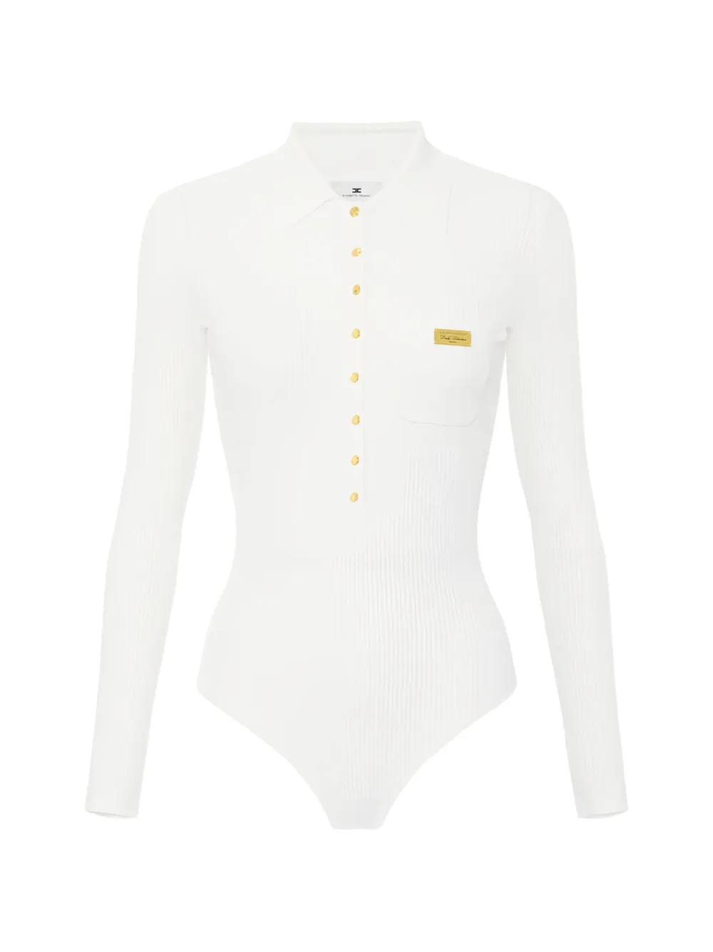 Elisabetta Franchi micro-braided knit bodysuit - Bianco