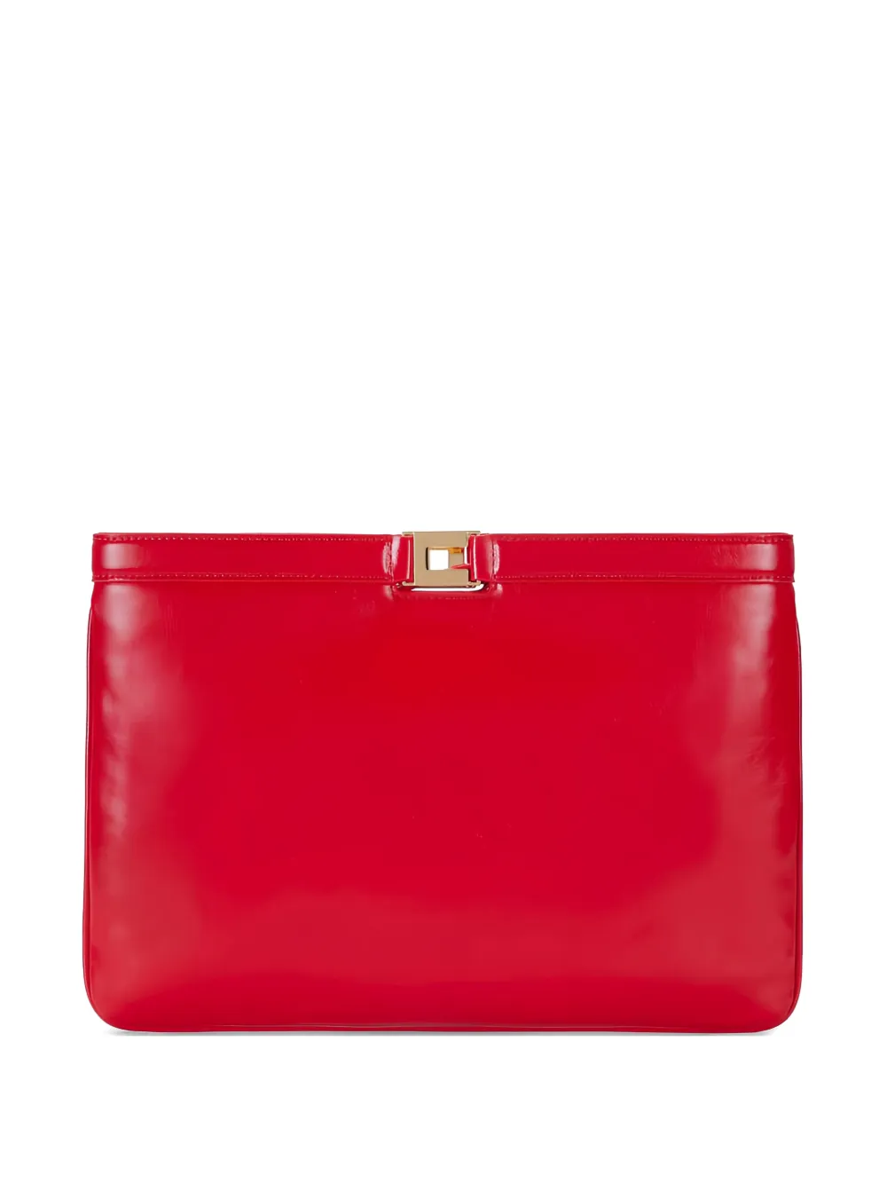 Elisabetta Franchi logo-plaque clutch bag - Rosso