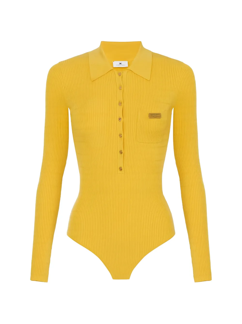 Elisabetta Franchi micro-braided knit bodysuit - Gelb
