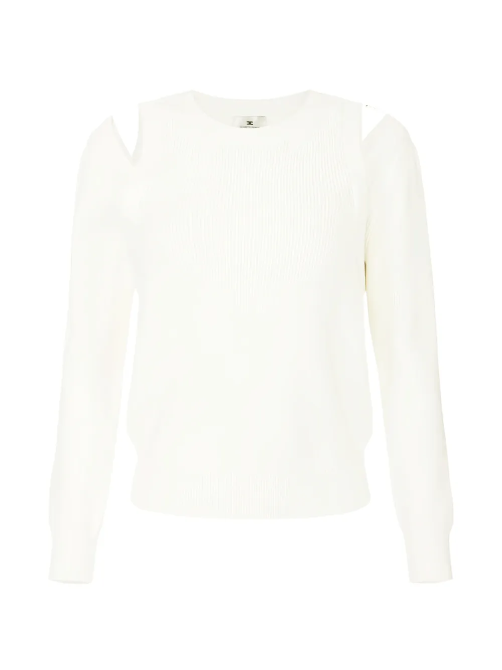 Elisabetta Franchi cut-out shoulder-plaque sweater - Toni neutri