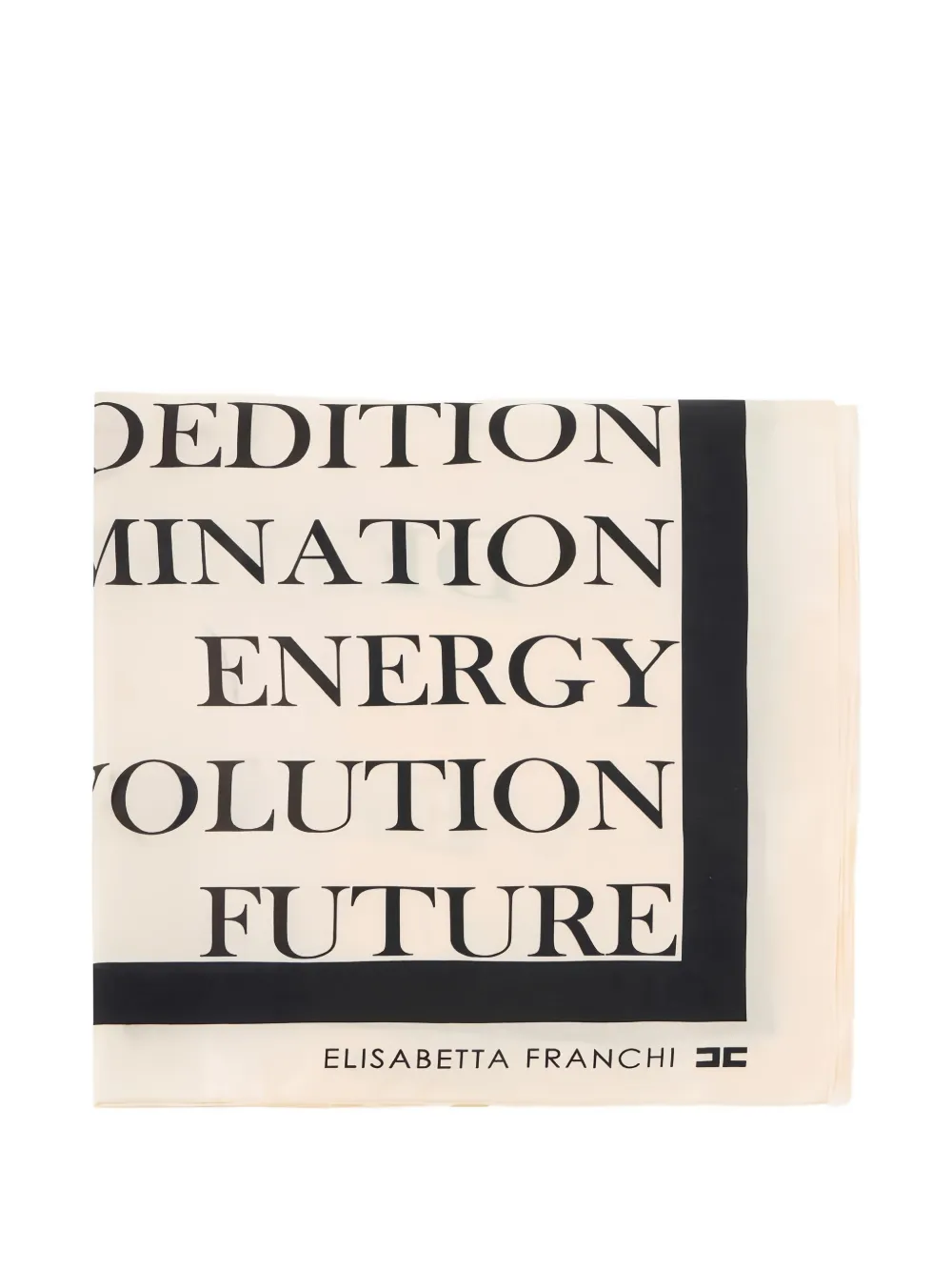 Elisabetta Franchi lettering-print silk scarf - Toni neutri
