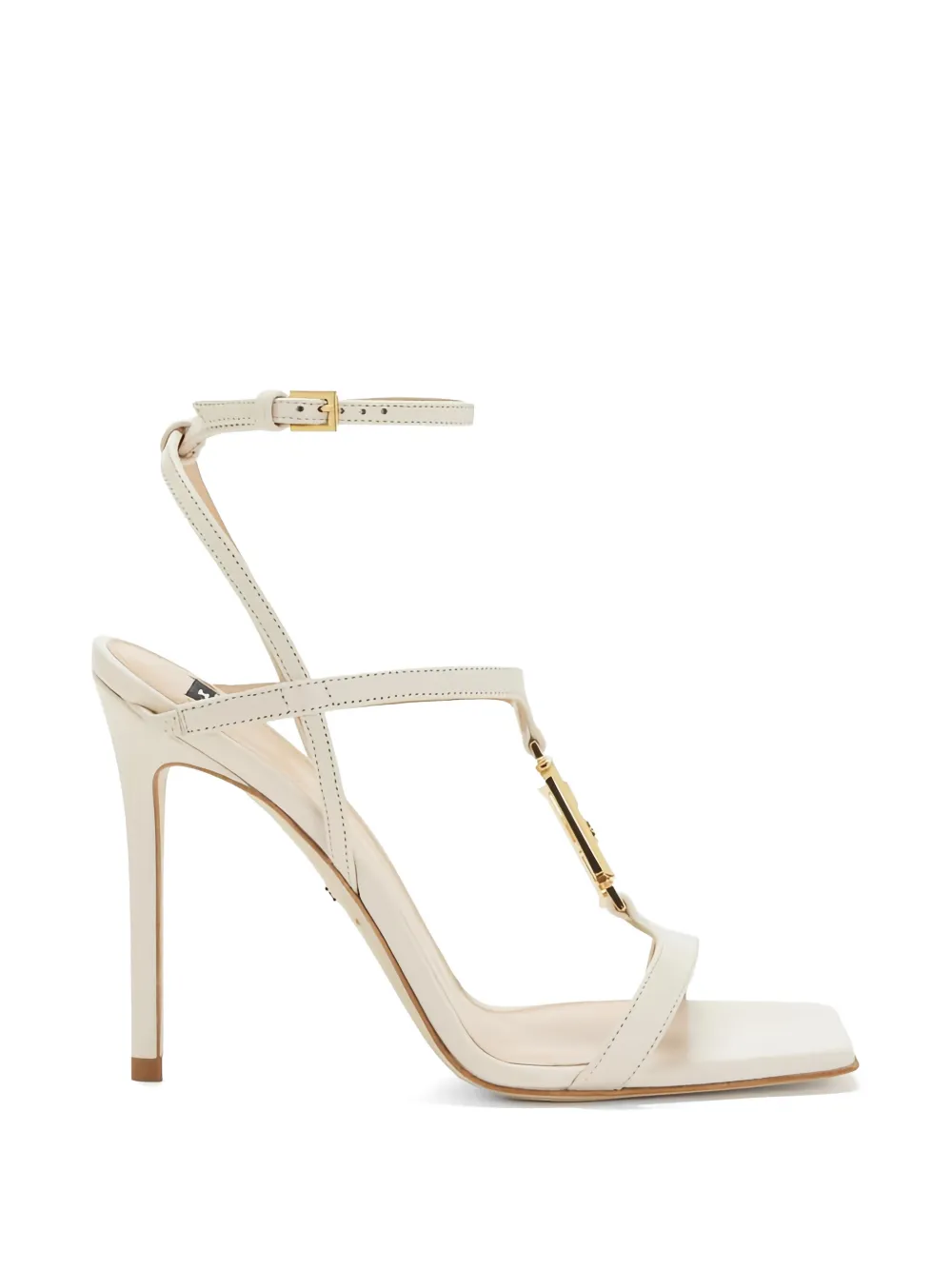 Elisabetta Franchi logo-detail leather sandals Beige