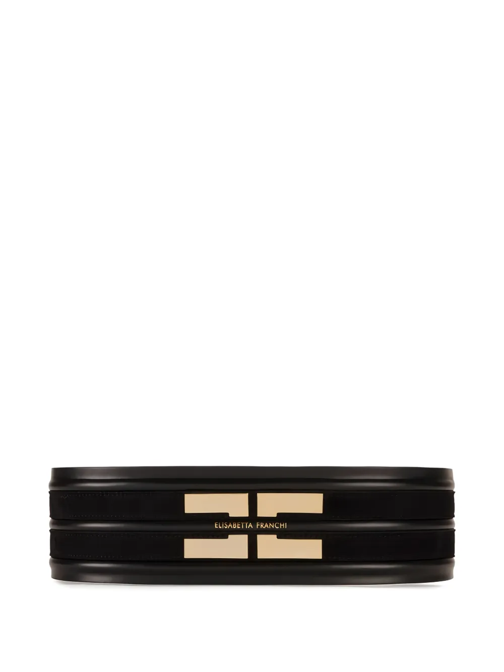 Elisabetta Franchi logo-plaque leather belt - Nero