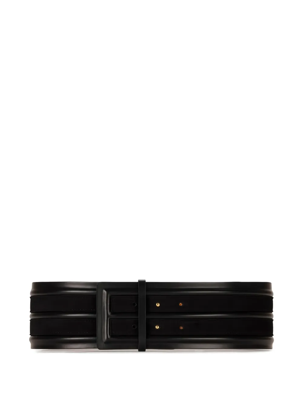 Elisabetta Franchi Leren riem met logoplakkaat Zwart