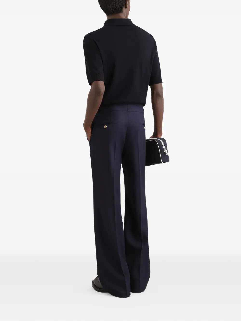 Dolce & Gabbana Poloshirt van scheerwol met logo Blauw