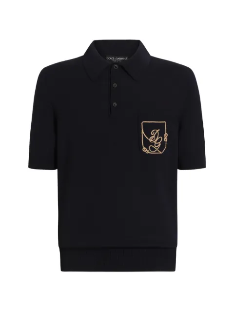 Dolce & Gabbana virgin wool polo shirt with logo