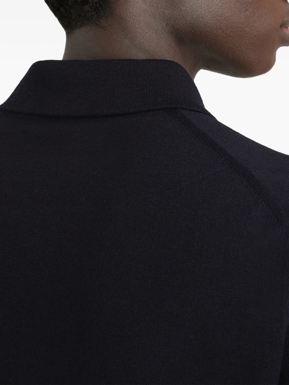 Dolce & Gabbana Poloshirt van scheerwol met logo Blauw