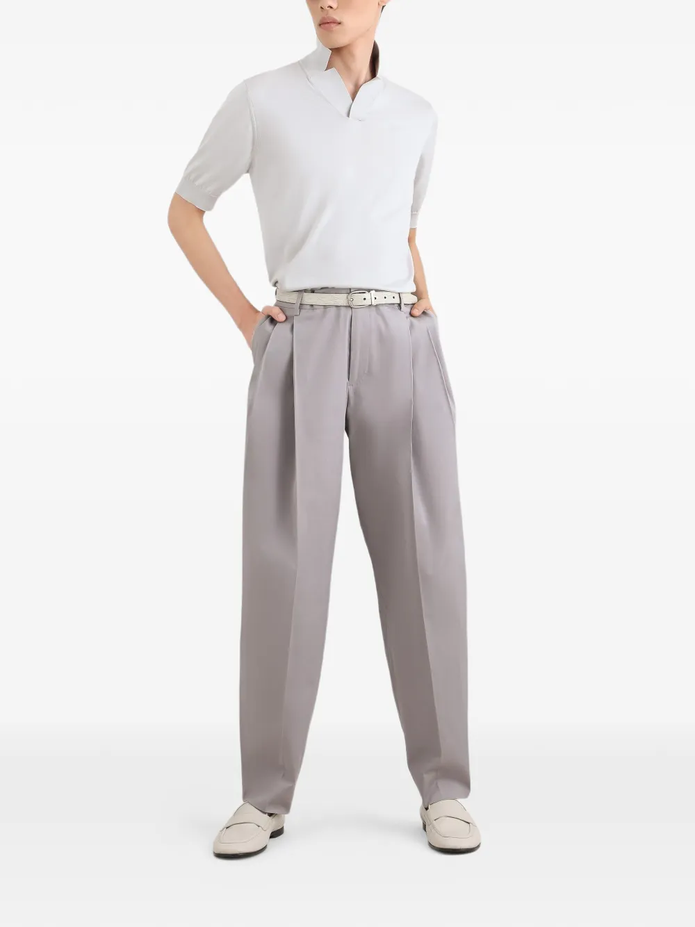 Dolce & Gabbana Zijden poloshirt Grijs